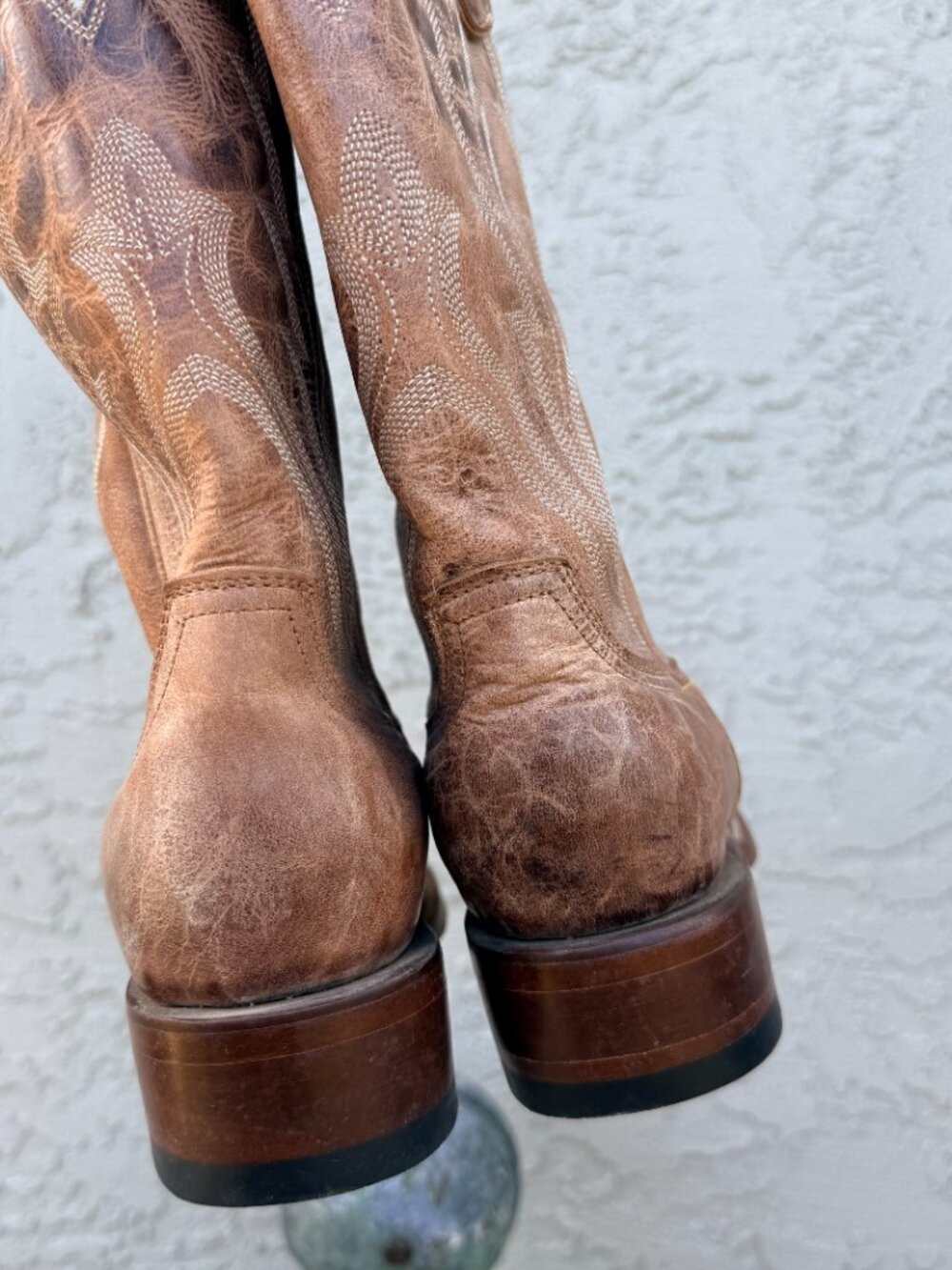 Distressed Brown Leather Cowgirl Boot Square Toe Idyllwild By Miranda Lambert - Picture 3 of 8